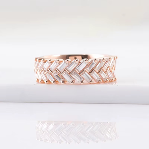 Hot Sale Wedding Band <b>Ring</b> baguette Cut Moissanite Diamond 925 Silver 18K Gold <b>Ring</b> Moissanite Weddings Gold <b>Rings</b> Suppliers - Product Image 2