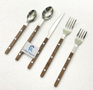 Ensemble de couverts de luxe écologiques avec manche en résine, en acier inoxydable 18/8, réutilisables et durables, pour la rentrée scolaire et les mariages - Product Image 2