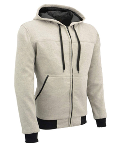 Sweat-shirt à capuche zippé pour homme, 100% coton, uni teint - Product Image 5