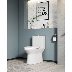WaterSense certificate 1.1/1.6 GPF Comfort altezza pavimento montate un pezzo in ceramica bianca wc Soft Close sedile coppe certificate - Product Image 1