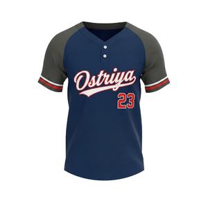 Uniforme de Béisbol Personalizado con Nombre y Número Cosidos, Impresión por Transferencia de Calor, Camisetas de Dos Botones - Product Image 1