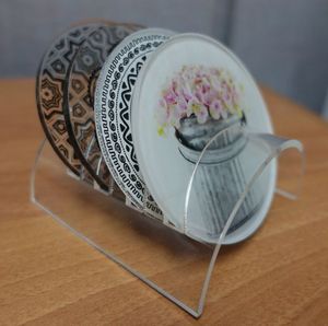 Posavasos Acrílicos Personalizados al por Mayor Directo de Fábrica, Juego de Posavasos Transparentes para Bebidas, Resistentes al Calor, Impermeables, con Logotipo Cortado con Láser - Product Image 2