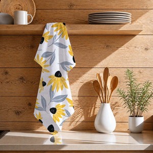 Nouvelle serviette de cuisine à motif floral de haute qualité, imprimée gaufrée, séchage rapide, 100 % coton, serviettes de cuisine personnalisées en promotion. - Product Image 1