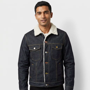 Veste en jean unie pour homme, style vintage délavé, coupe oversize, streetwear, 100% coton, fabricant OEM ODM, 6XL - Product Image 5