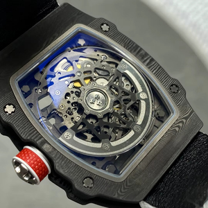 Nouvelle édition 67-02, boîtier en alliage, boîtier rond, cadran en verre, montre ultra-fine 7,8 mm, design squelette, montre à quartz de luxe pour homme - Product Image 5