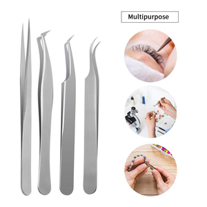 Top Trendy Eyelash Tweezers for Extensions Eyelashes Curved Pointed Fiber Tips Best Quality Product Eyelash Extension Tweezers - Product Image 1