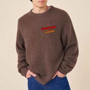 เสื้อสเวตเตอร์ถักสำหรับผู้ชาย ผ้าฝ้าย 100% นุ่ม อุ่น สวมใส่สบายในฤดูหนาว เนื้อผ้ามีสไตล์ ทรงพอดีตัว ลำลอง ระบายอากาศได้ดี น้ำหนักเบา ดีไซน์แบบสวมหัว - Product Image 1