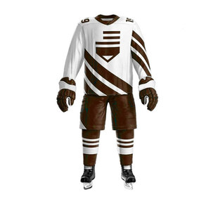 Maillot de hockey sur glace personnalisé en tissu 100 % polyester respirant et anti-humidité, avec logo sublimé, couleurs personnalisées, vente en gros OEM - Product Image 1