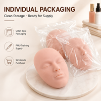 Masque facial réaliste en silicone 3D pour la pratique du maquillage permanent, du microblading, du tatouage des sourcils et des lèvres
