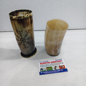 Mug à boire en corne de buffle de qualité supérieure, style Viking, avec tasse à corne courte et ouvre-bouteille, mug médiéval en corne à prix avantageux - Product Image 5