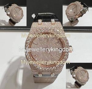 Reloj Exclusivo de Moissanita para Hombre, con Incrustaciones de Diamantes de Corte Brillante Redondo y Claridad VVS, Estilo Hip Hop - Product Image 1