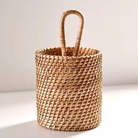 Organisateur de couverts en rotin, panier à couverts en bois, panier de rangement, décoration et rangement pour table à manger