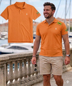 เสื้อกอล์ฟถักผ้าฝ้ายโพลีเอสเตอร์สำหรับผู้ชายระบายอากาศได้ดีเป็นมิตรกับสิ่งแวดล้อมโลโก้ออกแบบได้ตามต้องการ - Product Image 5