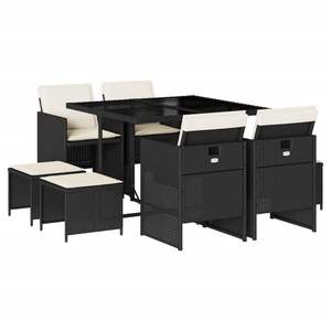 Juego de Comedor para Jardín en Negro y Crema - Product Image 2