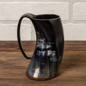 รอยัลช่างฝีมือฮอร์นไวกิ้งทำด้วยมือหรูหราแก้วเบียร์เบียร์เบียร์เบียร์เบียร์เบียร์แก้วดื่มธรรมชาติออกแบบโลโก้ได้ตามต้องการขนาดเป็นของขวัญฮาโลวีน - Product Image 2