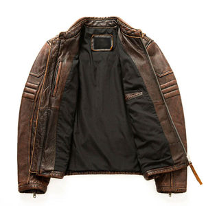 Veste en cuir de haute qualité pour homme, col montant, style punk - Product Image 4
