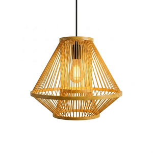 Grande lampe suspendue en rotin tressé à la main, style moderne, pour salle à manger, restaurant - Product Image 2