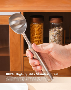 Cuillère à glace en acier inoxydable, outil de service professionnel pour desserts, poignée confortable, outils manuels pour la glace - Product Image 5