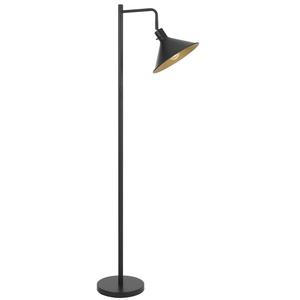Lampe de sol industrielle en métal noir avec design en cage et support E27 pour intérieurs modernes - Product Image 4