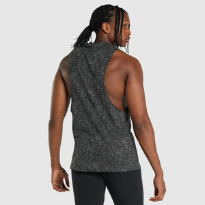 Camiseta sin mangas de punto vintage con lavado ácido personalizada, estilo oversize con hombros caídos para hombre, color negro 100% algodón, ¡la más vendida! - Product Image 2
