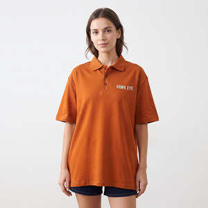 เสื้อโปโลผ้าฝ้ายหนาน้ำหนักมาก พิมพ์โลโก้ตามสั่งสำหรับผู้หญิง ทรงโอเวอร์ไซส์ ผ้าฝ้าย 100% เสื้อยืดแขนสั้นลำลอง - Product Image 5