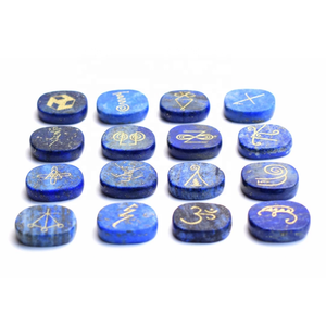 Haute qualité Karuna Lapis Lazuli Forme Palm Stone 16 Pièces Karuna Set Cristal De Guérison Naturelle Reiki Gemstone Karuna En Gros - Product Image 3