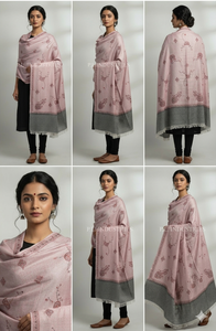 <b>Pink</b> Lightweight Reversible Winter Breathable Floral Pattern Shawl <b>Wrap</b> Women's Islamic Scarf Modest Cover up Eid Prayer Wedding - Product Image 4