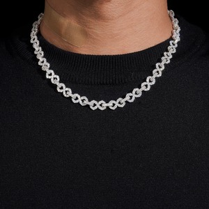 Luxury Moissanite Iced Out Cuban Link Chain Necklace Hip Hop Jewelry Gold/<b>Silver</b> Plated Sterling <b>Silver</b> Statement Piece - Product Image 2
