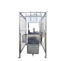 Machine de nettoyage de bacs à déchets sur roulettes HACCP, chariot de lavage pour cuisine centrale