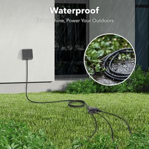 Set di 2 Cavi di Alimentazione per Esterni con Tre Prese per Decorazioni Natalizie da Giardino e Attrezzature per Uso Interno ed Esterno - Product Image 4