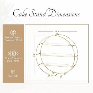 Élégant support à gâteau rond à 3 étages en or pour cupcakes, desserts, décoration de fête - Product Image 5