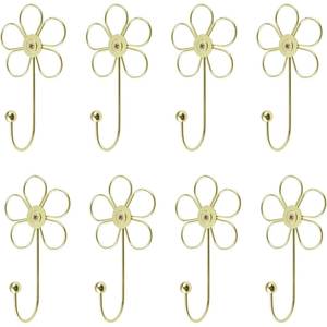 Gold Flower <b>Wall</b> <b>Hooks</b> Decorative Towel <b>Hook</b> Floral Robe <b>Hook</b> Bathroom Vanity Decor - Product Image 1