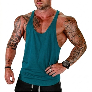 <b>Mens</b> 100 Percent Cotton Tank Top Sleeveless Gym Vest Printed Muscle Shirt Bodybuilding Workout Fitness <b>Singlet</b> Breathable Lightw - Product Image 2