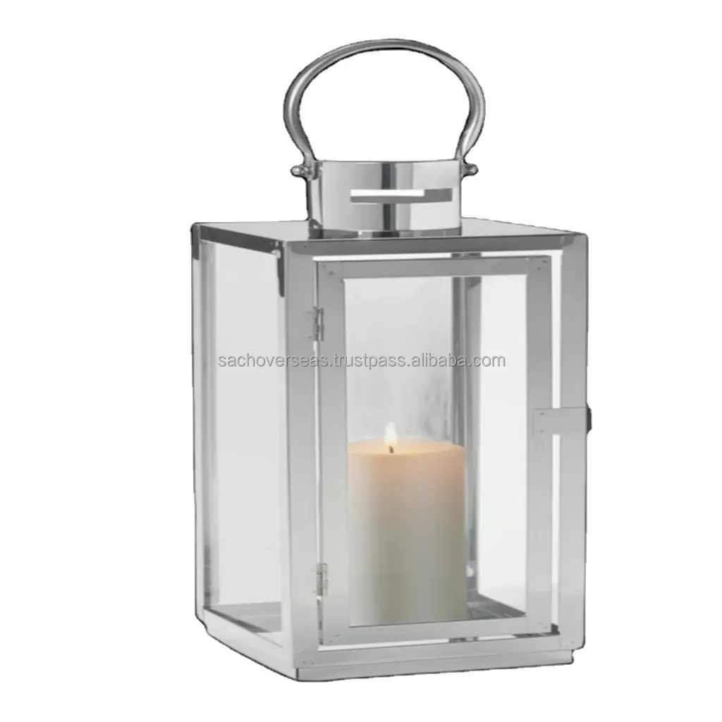 100% Pure 304 Grade Stainless Steel and Glass Candle Lanterns
