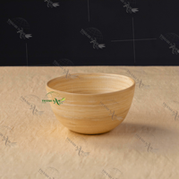 Bol jetable rond en bambou élégant et classique, écologique et personnalisable, idéal pour servir des salades, du riz, des fruits ou des repas quotidiens lors de fêtes à domicile.