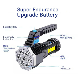 Xách tay chiến thuật LED COB đèn pin với mạnh mẽ trắng ánh sáng màu đen cầm tay đèn cho camping & câu cá Sản phẩm an toàn - Product Image 2