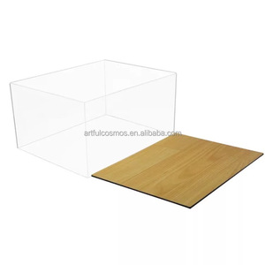 Caja de exhibición de acrílico transparente versátil con elegante base de madera: mejore la decoración de su hogar mostrando sus artículos favoritos - Product Image 2
