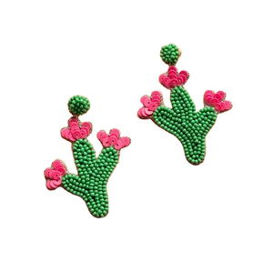 Trendy beaded earring handmade <b>teacher</b> apple seed beads dangle earrings funny fruit drop Earrings by blossom craft india - Product Image 1