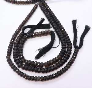 Cuentas facetadas de cuarzo ahumado natural AAA de 6.5-7 mm, cuentas redondas de cuarzo ahumado natural de 9 pulgadas para la fabricación de joyas. - Product Image 2