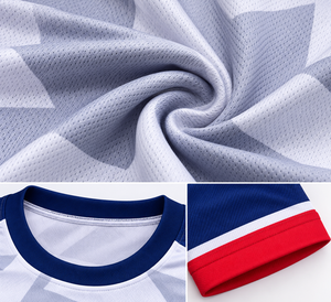 Maillot de football sublimé pour homme USA, col rond, manches courtes, en polyester anti-humidité, imprimé géométrique, coupe régulière pour adulte - Product Image 4