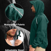 Veste imperméable en toile pour homme, style streetwear, à capuche, avec logo personnalisé sur le devant, manches longues, fabriquée au Pakistan