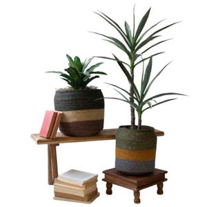 Julissa fait à la main décor floral naturel jonc de mer Table Vase tissé décor à la maison pièce maîtresse - Product Image 1