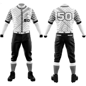 ชุดเครื่องแบบเบสบอล100% ผ้าโพลีเอสเตอร์ออกแบบชุดเล่นเบสบอลซอฟต์บอลสำหรับผู้ชายชุดเสื้อและกางเกงแขนสั้น - Product Image 1