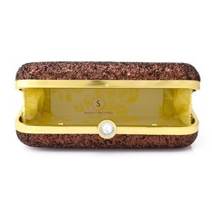 Beautiful Trendy <b>Glittering</b> Chocolate Clutch Purse for Women Evening Clutch <b>Bag</b> with Detachable Chain Strap for women Hand <b>Bags</b> - Product Image 2