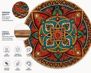 Round Bohemian Mandala Place <b>Mat</b> Handmade Washable Medium Thickness Home Decor - Product Image 3
