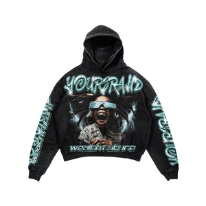 Survêtement pour homme OEM ODM, design personnalisé, qualité supérieure, 100% coton, écologique, respirant, streetwear, à capuche, épais et doux - Product Image 2