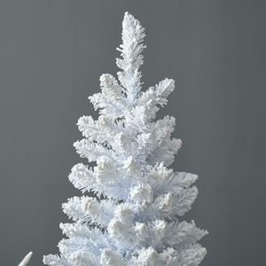 Albero di Natale Artificiale Realistico e Sottile con 7 Ramoche Innevate, Base in Plastica, Decorazione Natalizia da Interno - Product Image 2