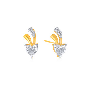 Boucles d'oreilles en diamant taillé en cœur Shiny Cherry Adore Diamond Studs, plaquées or 18 carats, bijoux romantiques pour femmes à porter tous les jours - Product Image 2