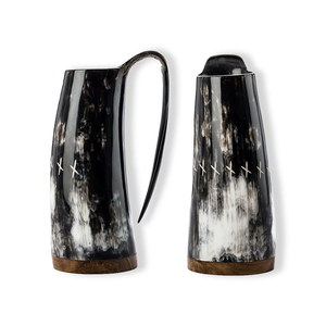 Mug en corne de buffle fait main, forme naturelle, thème animal sculpté, objet d'art de collection, artisanat buraq - Product Image 5