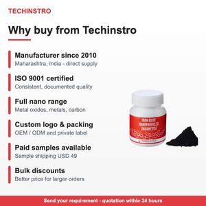 Nanopartículas de Óxido de Hierro Magnetita de Grado Laboratorio, Nanopartículas de Fe3O4 99.9% <50 nm para Absorbentes de Microondas, Tratamiento de Agua, OEM - Product Image 3
